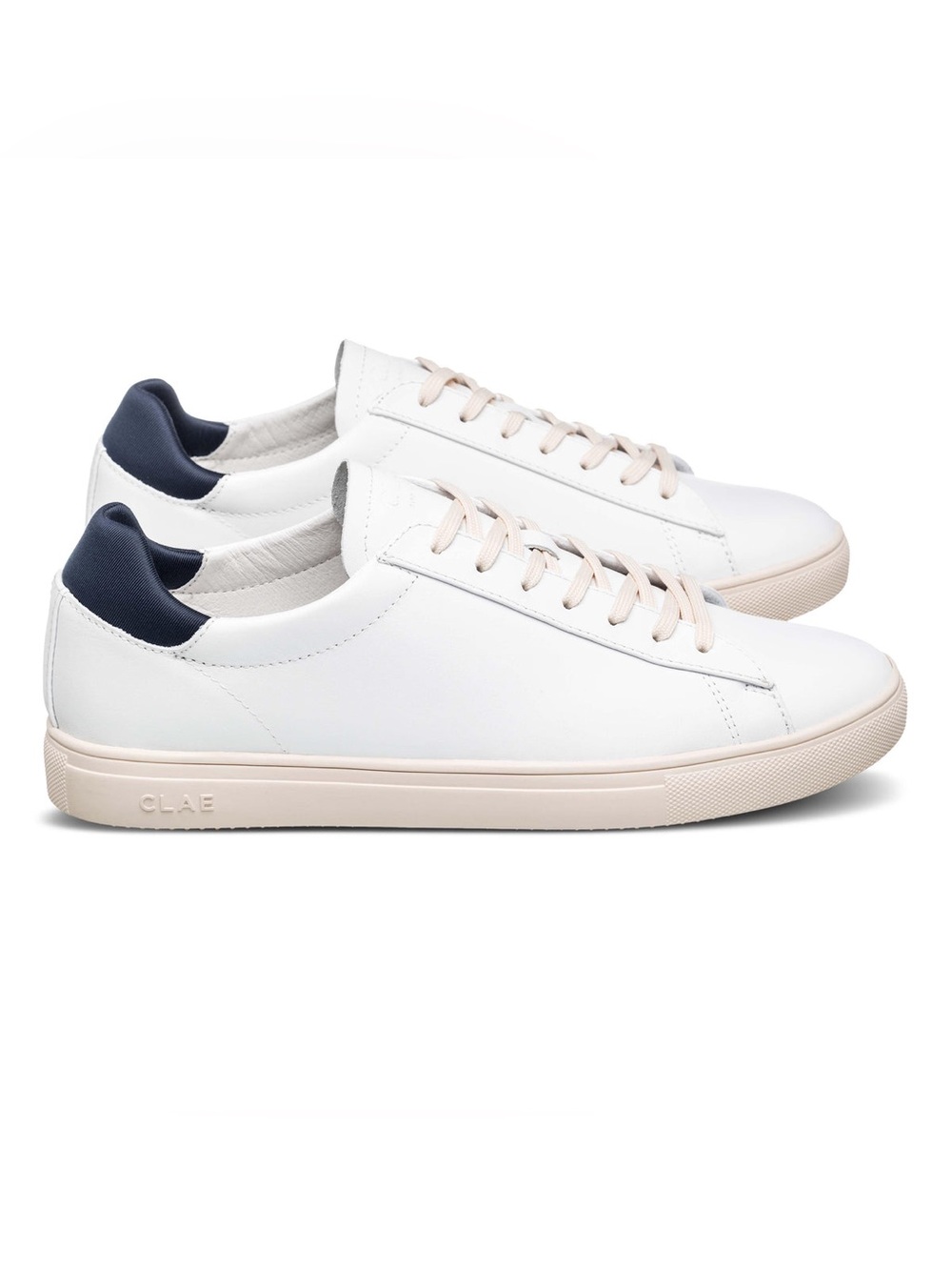 CLAE Bradley Essentials Triple White Leather Sneakers Women’s 6.5 EU 39 Low Top